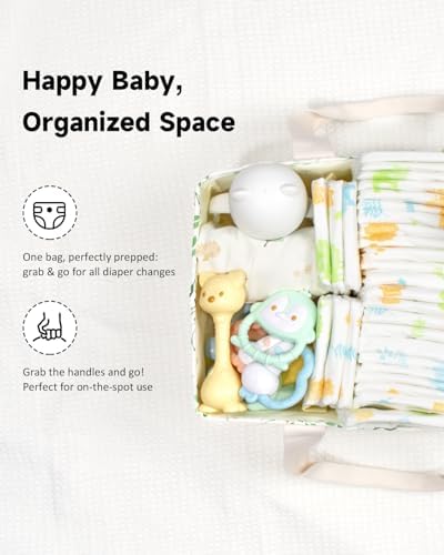 BuyCard Baby Diaper Caddy Organizer, Cream - Image 3