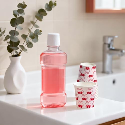 WRAPAHOLIC 3oz Pink Cherry Bathroom Cups - Image 3