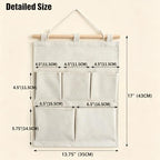 Over the Door Magazine Pockets, Closet Hanging Organizer Bag, 5 Pockets - Image 2