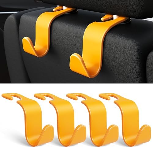 4-Pack Car Headrest Hooks Holds 55lbs Seat Storage Organizer by Amooca