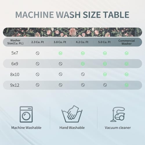 Washable Rugs 8x10 Area Rugs for Living Room, Ultra Soft Faux Wool Retro Carpets - Image 4