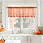 MIULEE Burnt Orange Fall Window Valance 1 Panel 60W x 18L - Image 6