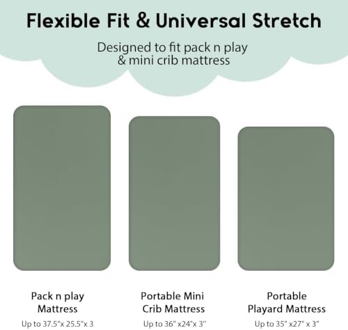 Yoofoss 2-Pack Pack and Play Sheets Fitted 38x26 - Image 3