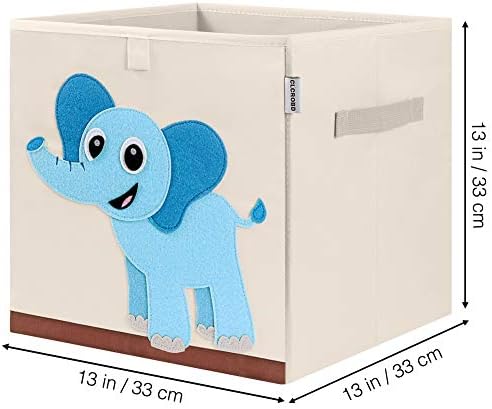 13 Inch Animal Cube Storage Bins, Foldable Fabric Kids Toy Box & Toy Chest - Image 2