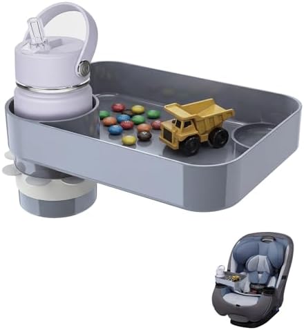 Car Seat Tray for Toddlers, Kids Travel Snack Tray for Road Trips Gray by Nexarion