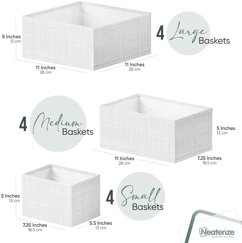 Drawer Organizer Clothes Set of 12 White-Grey - Image 2