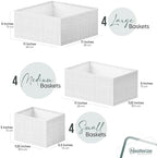 Drawer Organizer Clothes Set of 12 White-Grey - Image 2