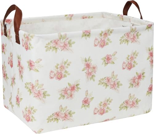 NTAOHAMPER Rectangular Pink Flower Basket by NTAOHAMPER
