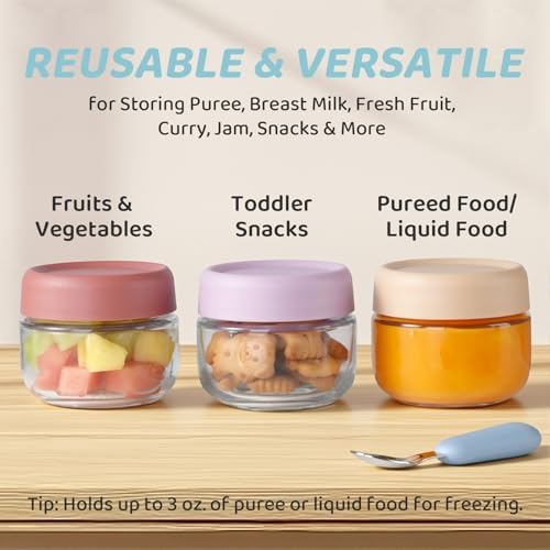 Glass Baby Food Storage Containers, Baby Food Jars, 6 Pack Small Glass - Image 5
