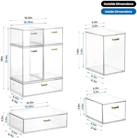 LALOBLUE Stackable Clear Acrylic Drawer Baby Bottle Makeup Organizer - Image 3