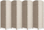 8 Panel Folding Room Divider, Woven Privacy Screen by cocosica