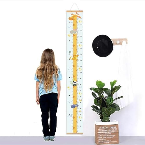 Kids Growth Chart, Wood Frame Fabric Canvas Height Measurement Ruler from Baby - Image 6