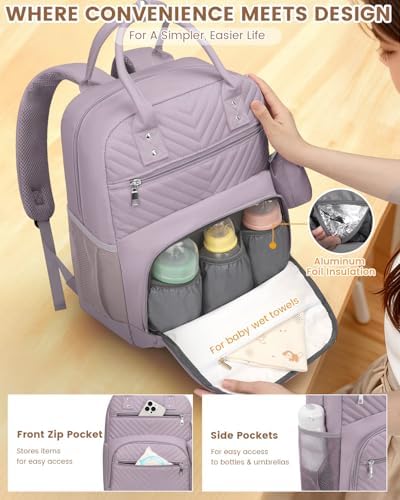 Pritent Diaper Bag Backpack, Baby Bag Backpack Baby Essentials - Image 4