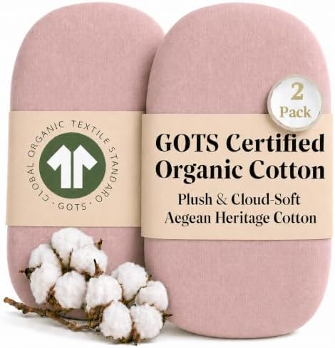 2-Pack GOTS 100% Organic Cotton Bassinet Sheets by Purityfromthefirstsleep