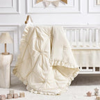 Princess Crib Bedding Set for Girls, 3 Piece Pintuck Baby Crib Bedding Set - Image 4