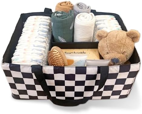 Tiny Twinkle Diaper Caddy Organizer | Foldable Baby Storage Basket by TinyTwinkle