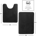 Clara Clark 2 Piece Bathroom Rugs, Velvet Memory Foam Bath Mat Set, Non-Slip - Image 2