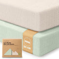 2-Pack Muslin Mini Crib Sheets for Boys, 38x26 Fitted Sheet by KeaBabies