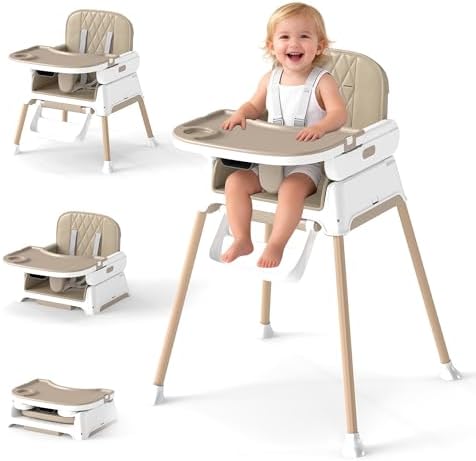 4 in 1 Baby High Chair for Babies and Toddlers, Foldable & Portable Convertible by CuFun
