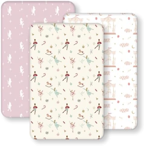 Baby Bedside Bassinet Sheets Fitted, 33”x20” Compatible by FIEMOL