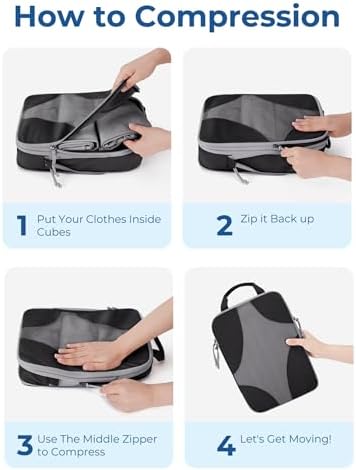 Bagsmart Compression Packing Cubes, Travel Bag Cruise Ship Essentials - Image 5