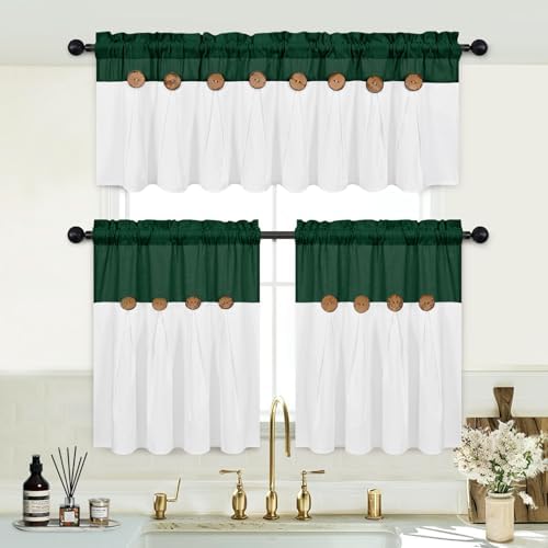 FRAMICS Boho Kitchen Curtains 24 Inch Length, Farmhouse Cotton Linen Tier - Image 6