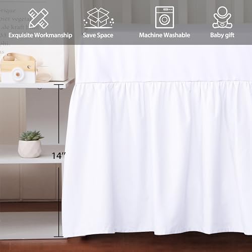 Crib Skirt Dust Ruffle, 100% Egyptian Cotton 400 Thread Count Soft Breathable - Image 2