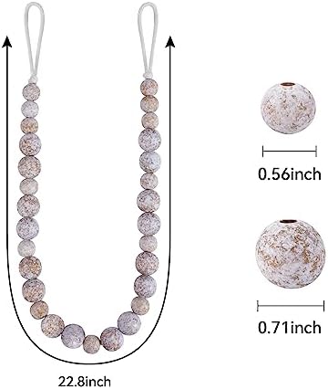 KLOGTSIND Wood Bead Curtain Tiebacks, 6 Pack Curtain Tie Backs - Image 2