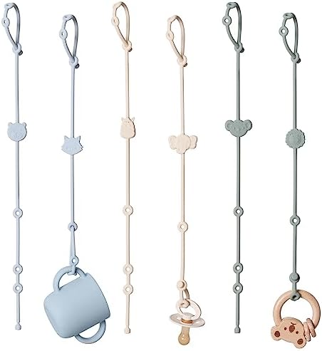 ROCCED Toy Straps for Baby 6pcs, Silicone High Chair Toys Straps Stroller by ROCCED