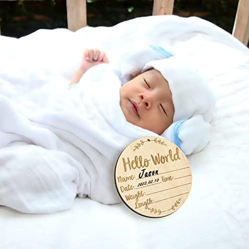 Baby Announcement Sign with Ink Pad, Hello World Newborn Sign - Image 6