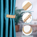 Kigley 4 Pcs Curtain Tiebacks Wood Holdbacks Wooden Curtain Hooks U Shaped - Image 5