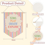 Ghueghe Pastel Boho Playroom Canvas Banner Wall Decor - Image 2