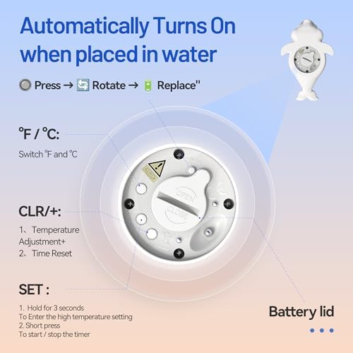 Baby Bath Thermometer for Tub, Digital Infants Water Temperature, LCD Display - Image 4