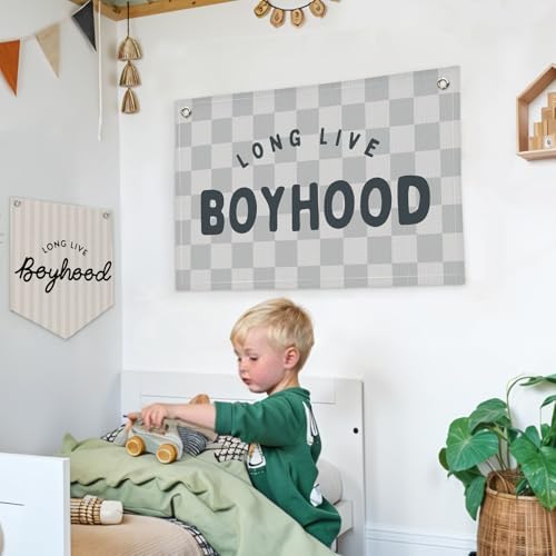 Lacama Long Live Boyhood Boys Room Decor, Boy Nursery Decor, Canvas Banner Wall - Image 3