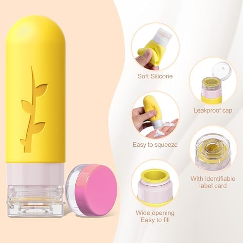 18pack Travel Bottles for Toiletries:Silicone TSA Approved-Containers for - Image 5