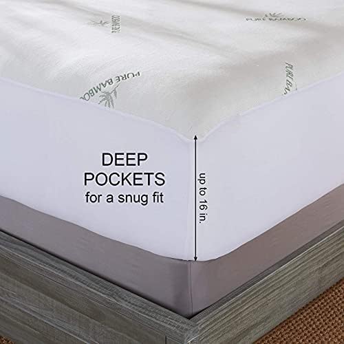 Full Mattress Protector by PURE BAMBOO, Waterproof - Image 2