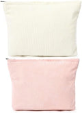 SOIDRAM 2 Pieces Corduroy Makeup Bag Large Corduroy Cosmetic Bag Capacity by SOIDRAM