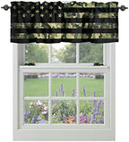 Vandarllin Rustic Green Camo Military Pattern American Flag Kitchen Curtains by VandarllinHomeKitchenDecor