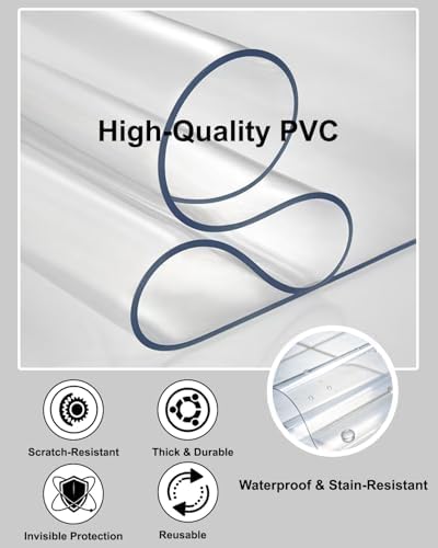 【16 Anti-Slip Stickers Included】 2'×5' Clear Plastic Floor Runner, Waterproof - Image 3