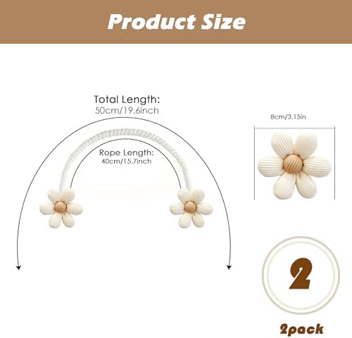 SRG Curtain Tiebacks for Curtains 2 Pack, Decorative Curtain Holdbacks for - Image 5