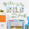 27.95x21.65 Inches Watercolor Wild Jungle Animal Wall Decals by clothmile