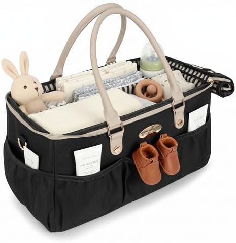 DOKUS & CO Luxe Diaper Caddy Organizer, Extra Large Collapsible Nursery Storage by DokusCo
