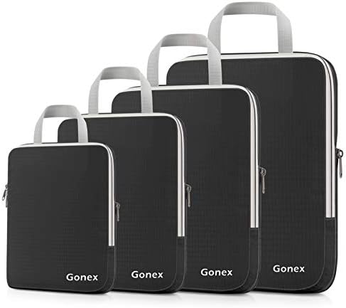 Gonex Compression Packing Cubes, 4-Piece Expandable Travel Organizers by Gonex