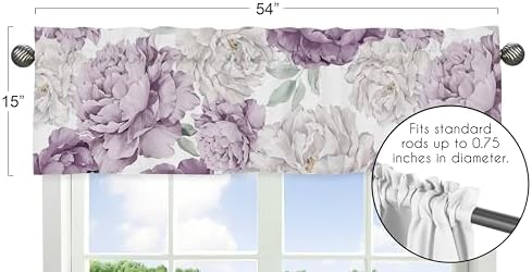 Sweet Jojo Designs Lavender Purple Boho Shabby Chic Floral Girl Window Valance - Image 5