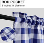 Hiasan Plaid Curtains Valances, Royal Blue and White, 52W x 18L, 1 Panel - Image 4
