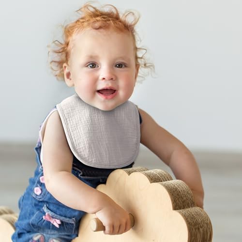 POIKSHARK 6-Pack Muslin Baby Bibs - Image 4