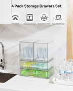 Vtopmart Clear Stackable Storage Drawers Set of 4, Baby Bottle Organizer - Image 3