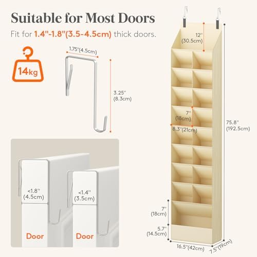 Lifewit 10 Tier Over the Door Shoe Organizer - Image 2
