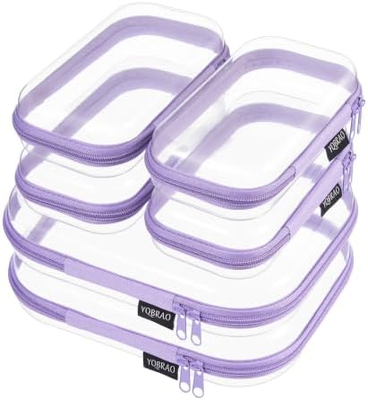 YQBRAO Clear Hard Shell Zipper Cases, 6 Travel Organizers, 2M 4S by Unknown