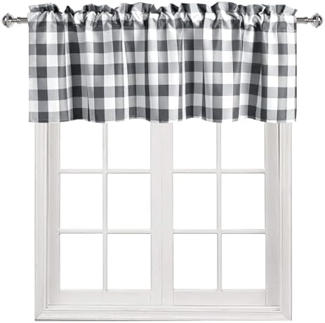 Hiasan Plaid Curtains Valances, 42W x 18L, 1 Panel - Image 2